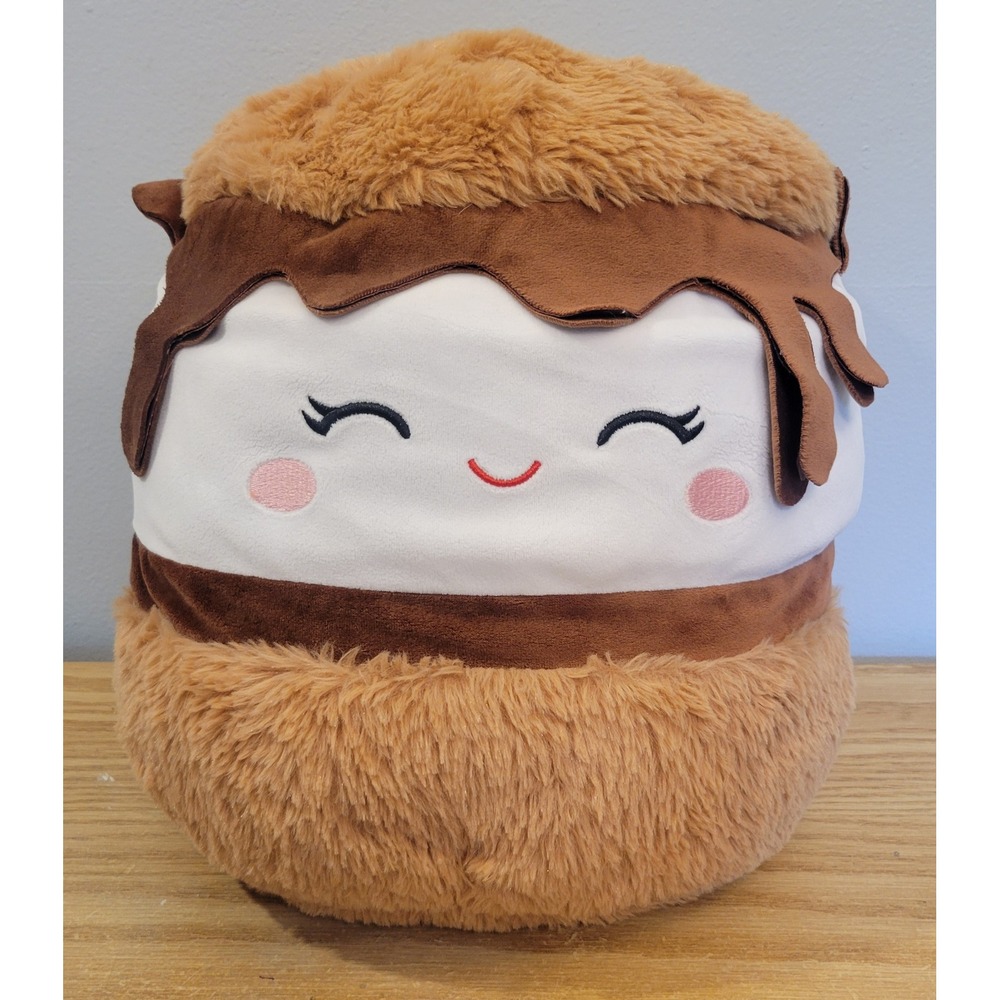 Squishmallows FuzzAMallows Carmelita S'more Plush 12 Inch Medium Brown Kellytoy